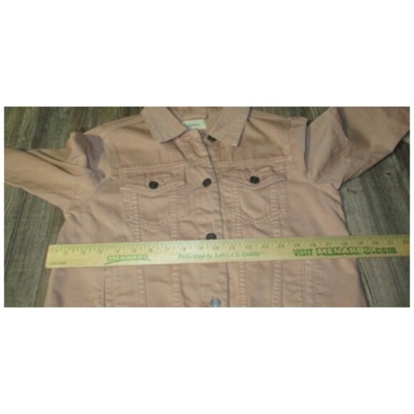 Wishlist Jeans Creamy Tan Denim Trucker Jacket Button Up Womens Size Small Fall - Picture 7 of 10